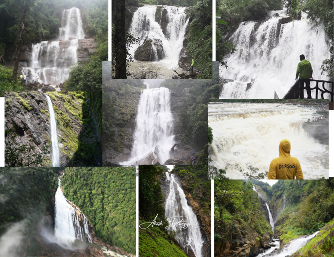 Scenic waterfalls in Karnataka surrounded by lush greenery.